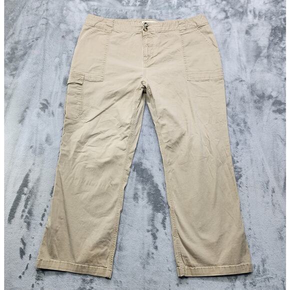 NorthCrest Pants Womens 20W Tan Khaki Global Passage Convertible Hem Straight - Picture 1 of 14